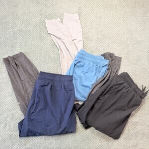 Set 3 ALO Yoga Stability 2-in-1 Tights Shorts Men's XXL Blue/Gray/Black Leggings